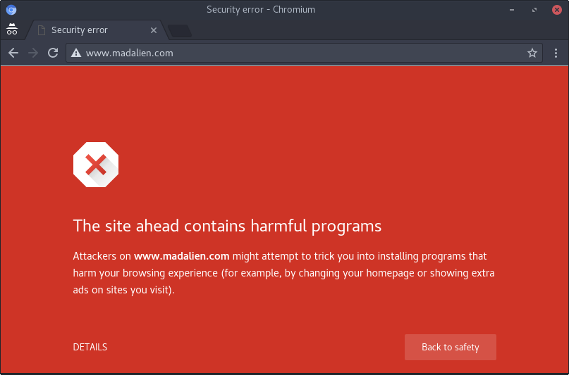 Chrome Security Error when visiting madalien.com